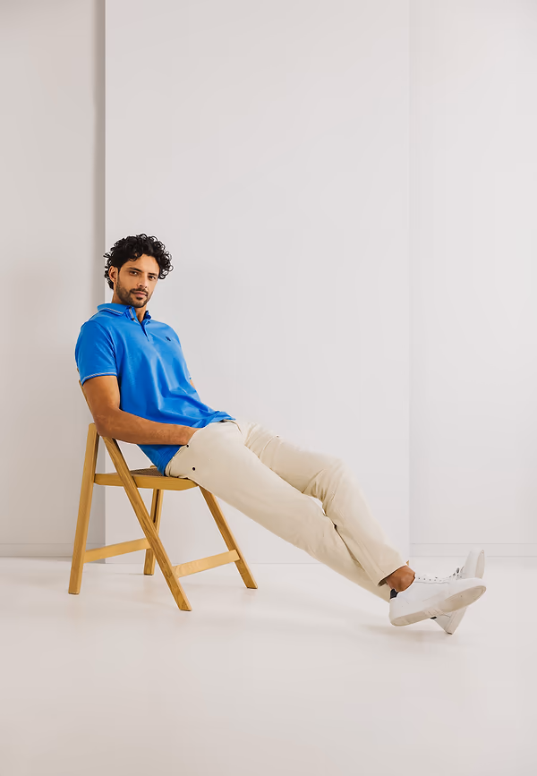 State Of Art Gemerceriseerde Oxford Polo Middenblauw/middenblauw