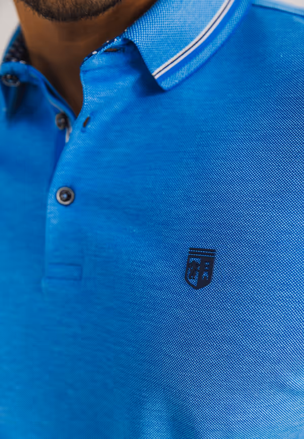 State Of Art Gemerceriseerde Oxford Polo Middenblauw/middenblauw
