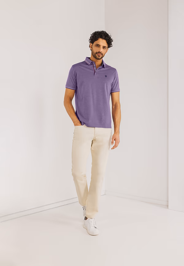 state of art Gemerceriseerde Oxford polo violet/violet