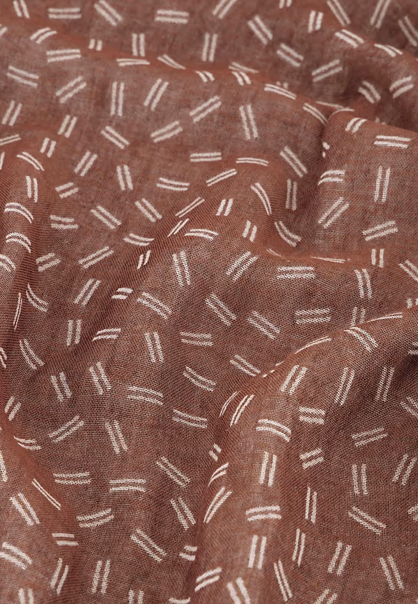 State Of Art Geweven Sjaal Met Printdessin Brique/kit