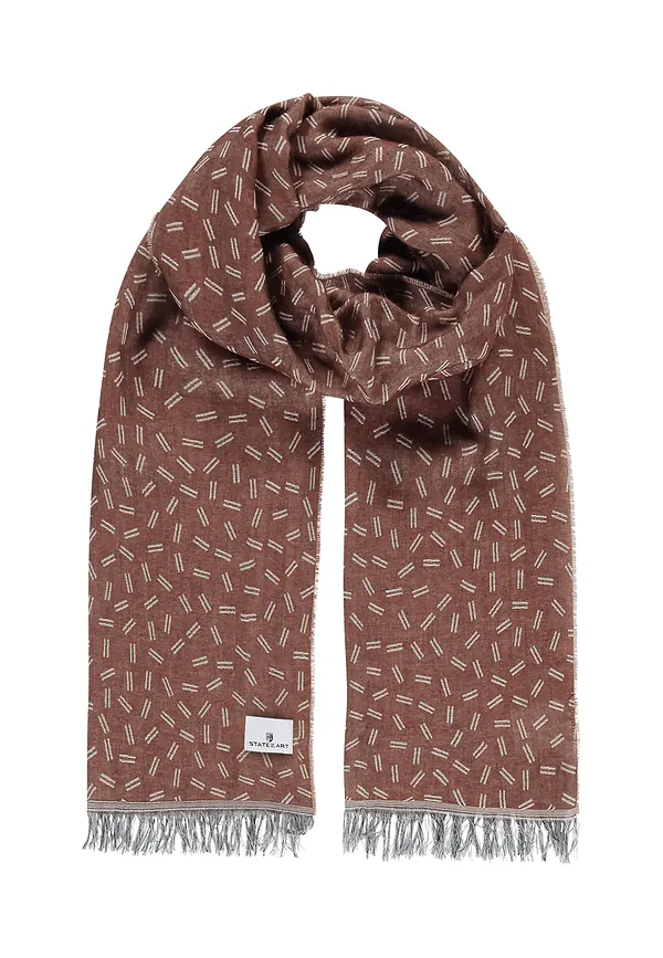 state of art Geweven sjaal met printdessin brique/kit