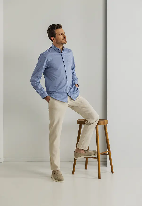 State Of Art Jersey Overhemd Met All-over Print Wit/kobalt