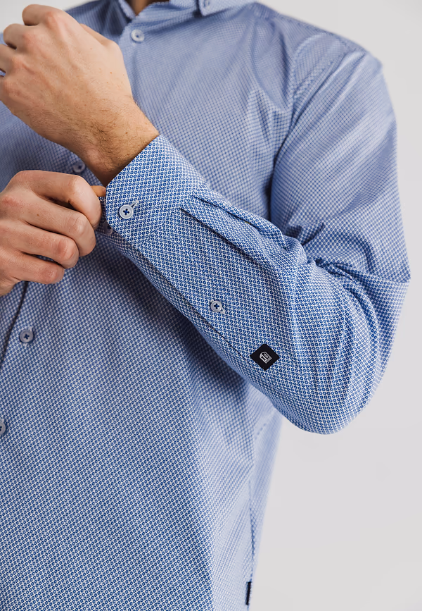 State Of Art Jersey Overhemd Met All-over Print Wit/kobalt