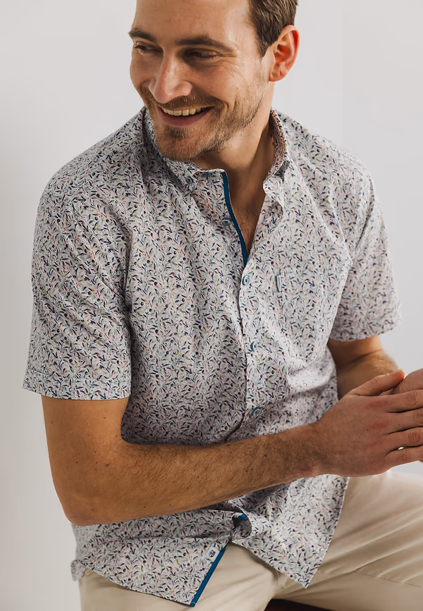 state of art Korte mouw overhemd met print wit/bladgroen