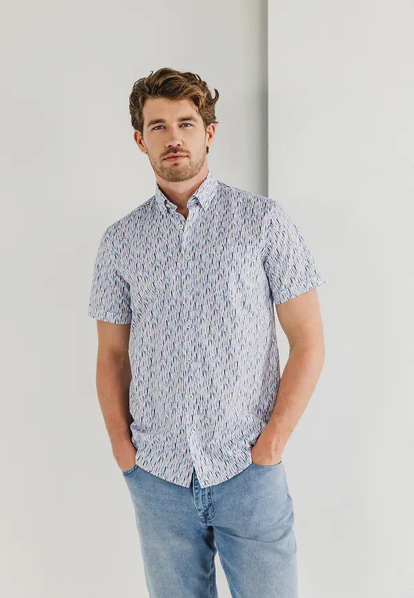 state of art Korte mouw overhemd met print wit/jade