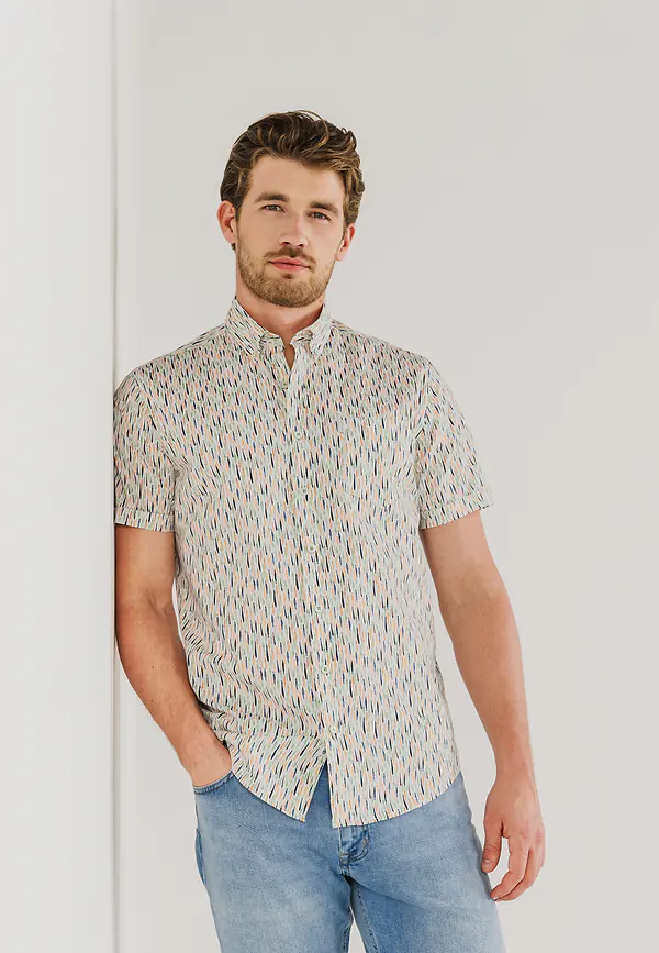 state of art Korte mouw overhemd met print wit/lime