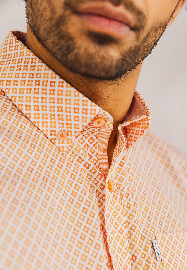 State Of Art Korte Mouw Overhemd Met Print Wit/mango