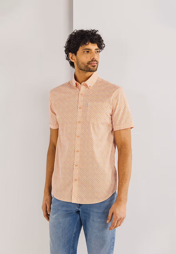 state of art Korte mouw overhemd met print wit/mango