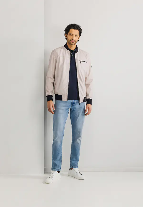 State Of Art LE MANS CLASSIC Bomberjack Van Leer Warm Grijs Uni