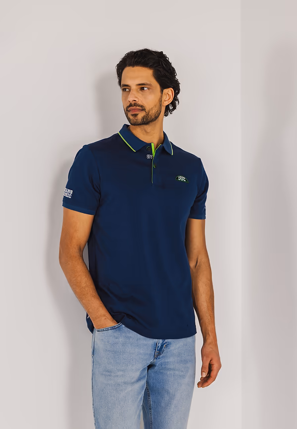 state of art LE MANS CLASSIC jersey interlock polo kobalt uni