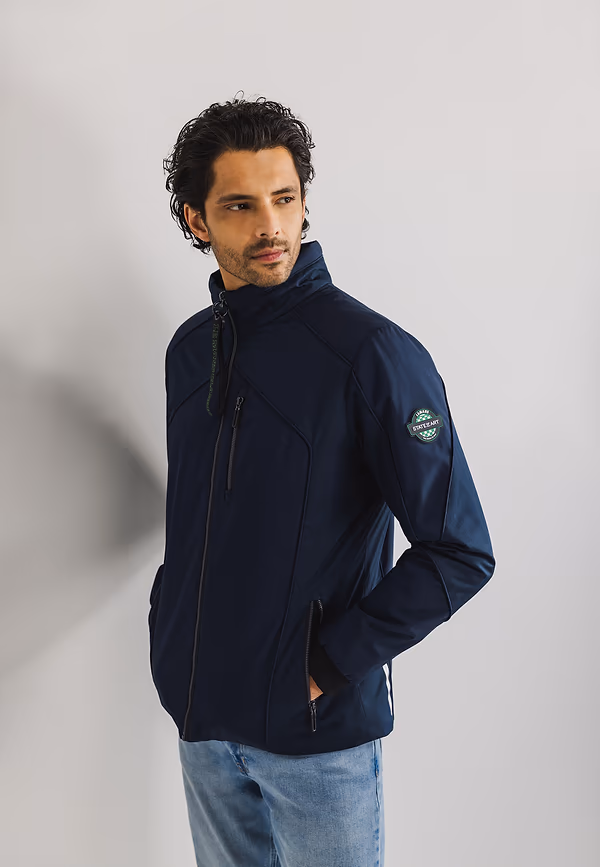 state of art LE MANS CLASSIC licht gewatteerde jas donkerblauw uni