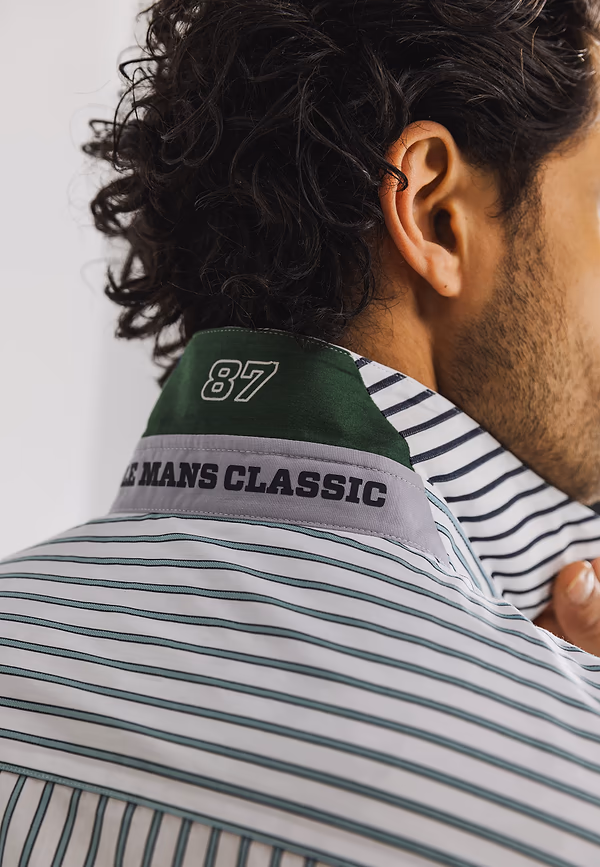 State Of Art LE MANS CLASSIC Overhemd Met Strepen Wit/azuurblauw