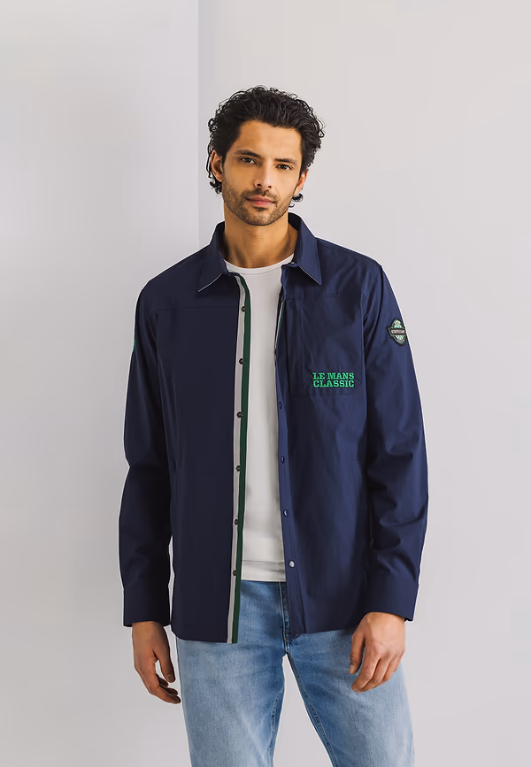state of art LE MANS CLASSIC overshirt van ribstopstof donkerblauw uni