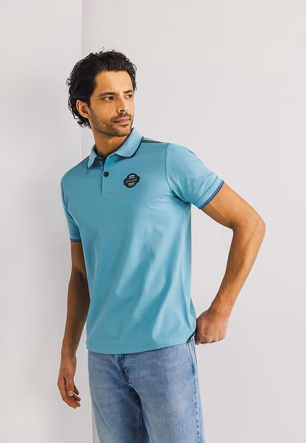 state of art LE MANS CLASSIC piqué polo azuurblauw uni