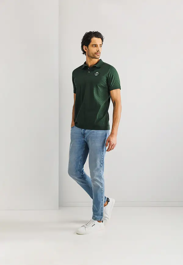 State Of Art LE MANS CLASSIC Polo Met Structuur Donkergroen Uni