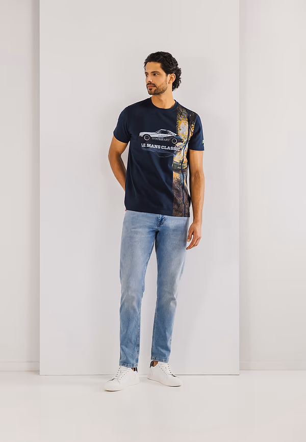 State Of Art LE MANS CLASSIC T-shirt Van Katoen-stretch Donkerblauw Uni