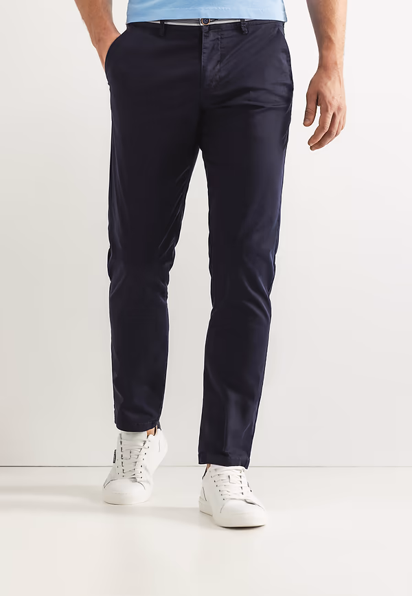 state of art NAVIGATOR stretchchino met regular fit donkerblauw uni