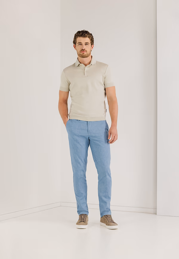 State Of Art NAVIGATOR Stretchchino Met Regular Fit Grijsblauw Uni