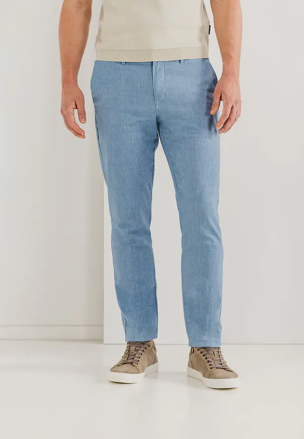 state of art NAVIGATOR stretchchino met regular fit grijsblauw uni