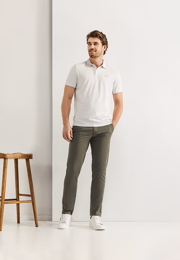 State Of Art NAVIGATOR Stretchchino Met Regular Fit Mosgroen Uni