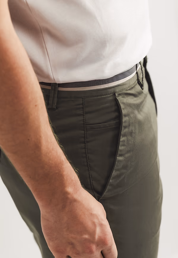 State Of Art NAVIGATOR Stretchchino Met Regular Fit Mosgroen Uni