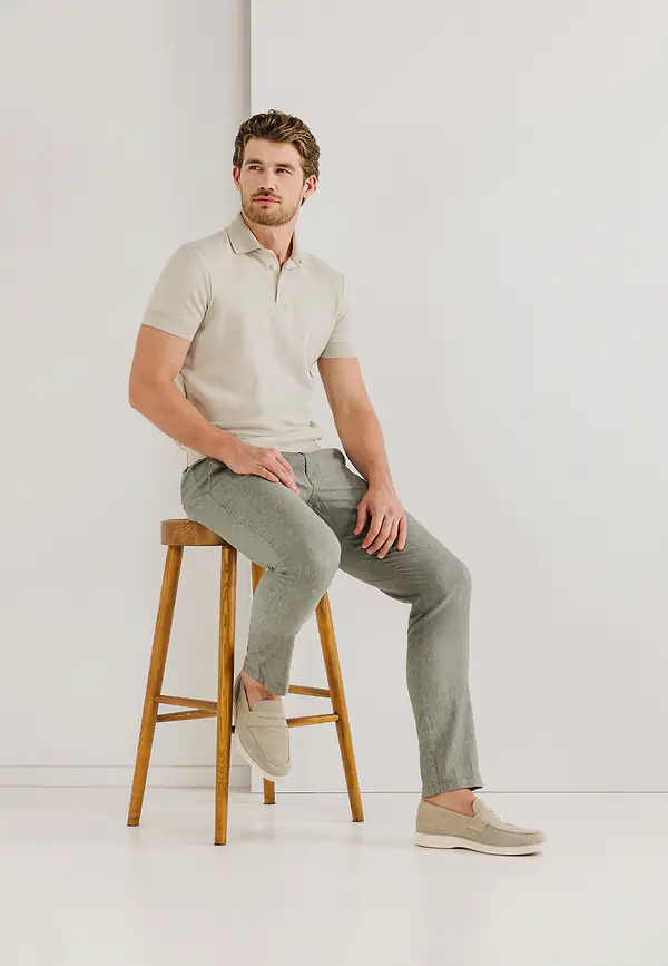 State Of Art NAVIGATOR Stretchchino Met Regular Fit Mosgroen Uni