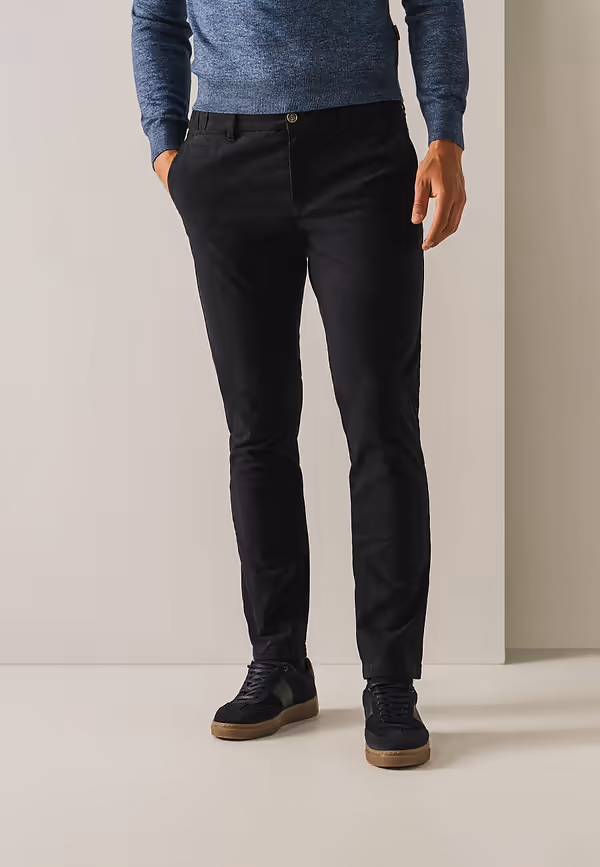 state of art NAVIGATOR stretchchino van twillstof donkerblauw uni