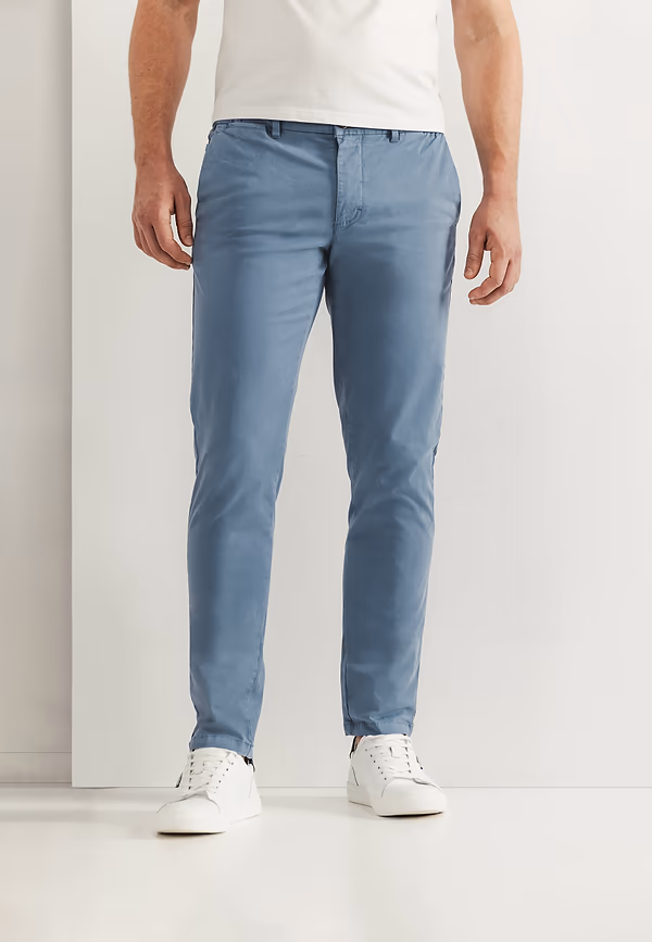 state of art NAVIGATOR stretchchino van twillstof grijsblauw uni