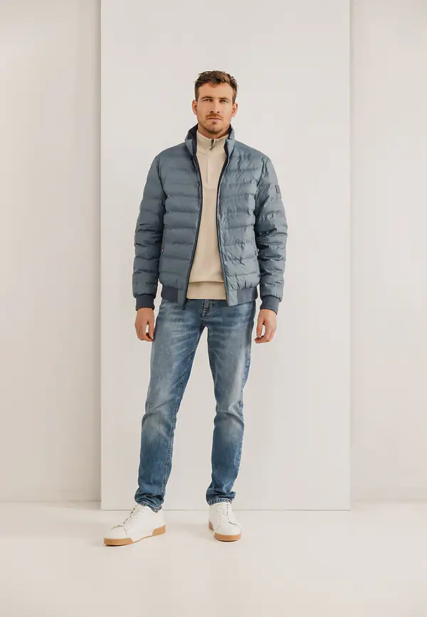 State Of Art Omkeerbare Korte Jas Donkerblauw/grijsblauw