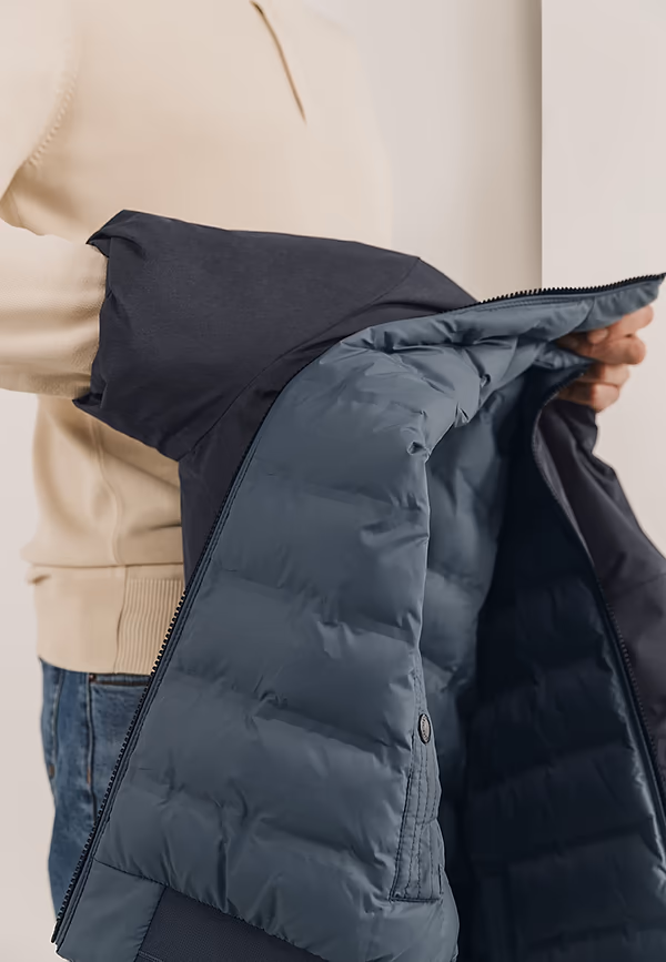 State Of Art Omkeerbare Korte Jas Donkerblauw/grijsblauw