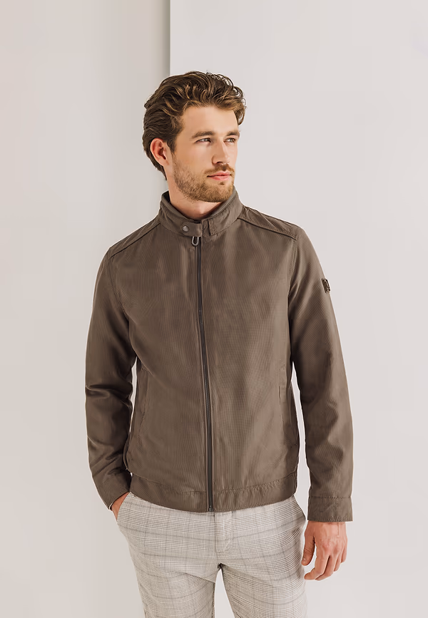 state of art OUTERWEAR jas met badge op mouw beige uni