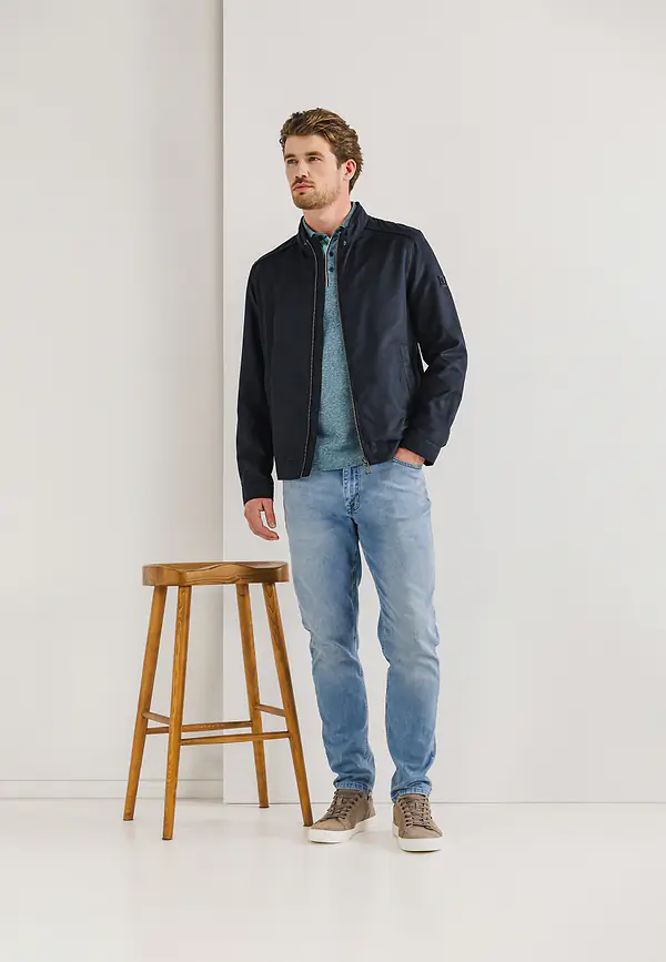 State Of Art OUTERWEAR Jas Met Badge Op Mouw Donkerblauw Uni