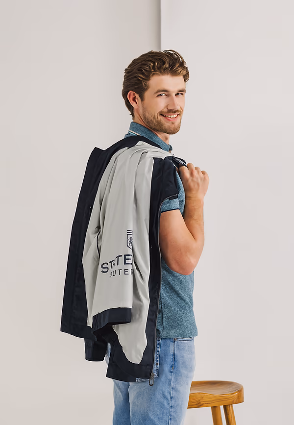 State Of Art OUTERWEAR Jas Met Badge Op Mouw Donkerblauw Uni