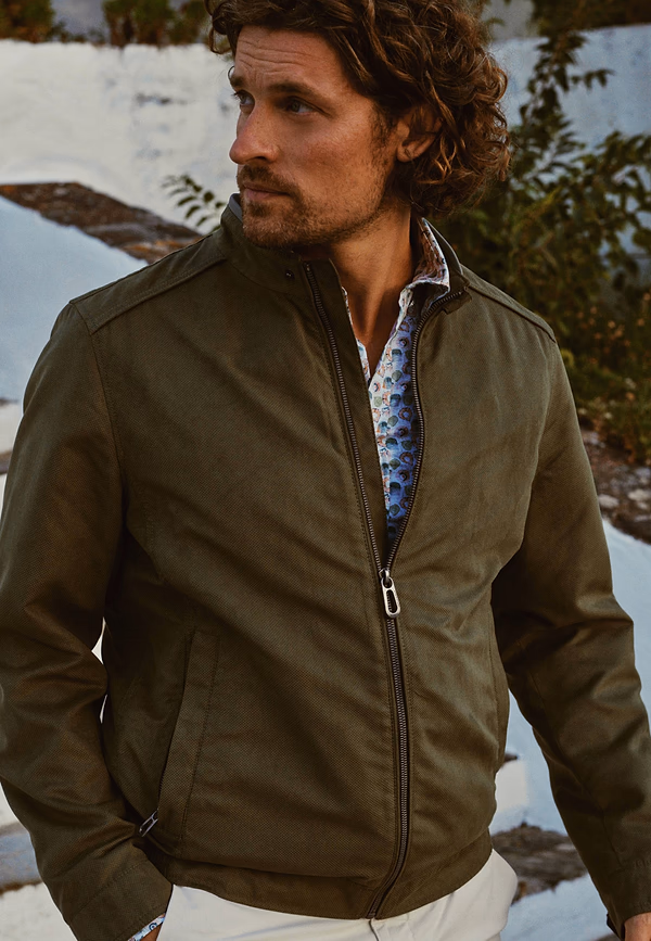 state of art OUTERWEAR jas met badge op mouw mosgroen uni