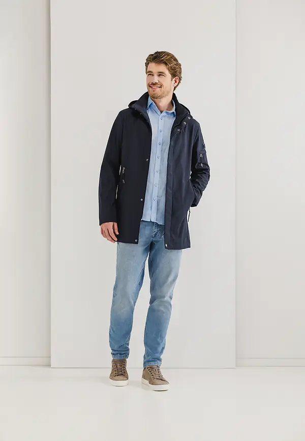 State Of Art OUTERWEAR Parka Met Ritszakje Op Mouw Donkerblauw Uni