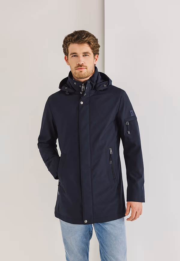 state of art OUTERWEAR parka met ritszakje op mouw donkerblauw uni