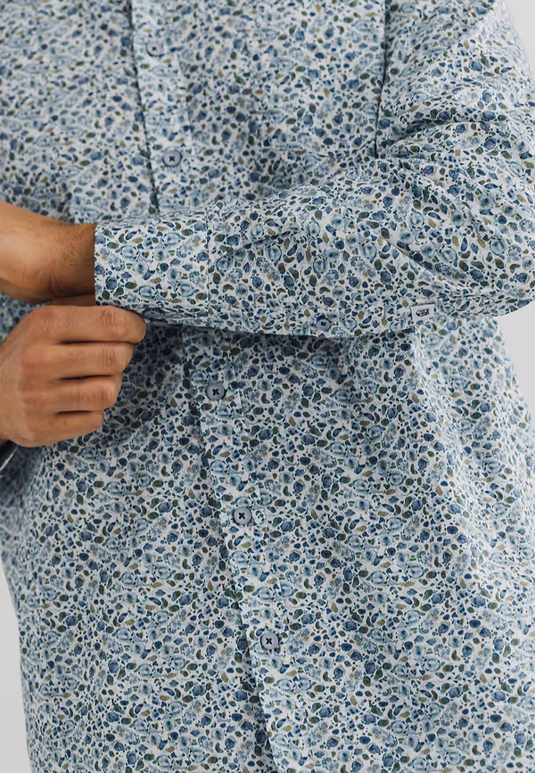 State Of Art Overhemd Met Abstract Patroon Wit/kobalt