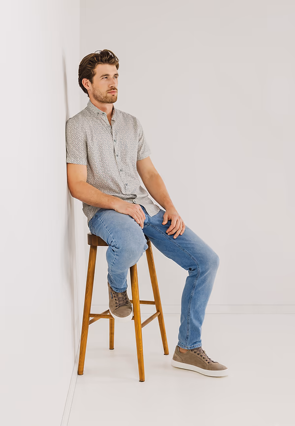 State Of Art Overhemd Van Een Lyocell-mix Wit/beige