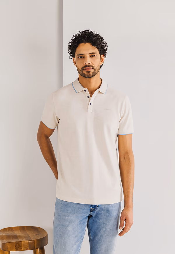 state of art Piqué polo met gemêleerd dessin kit uni