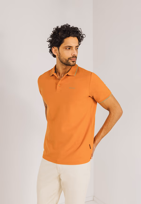 state of art Piqué polo met streepdetails mango uni