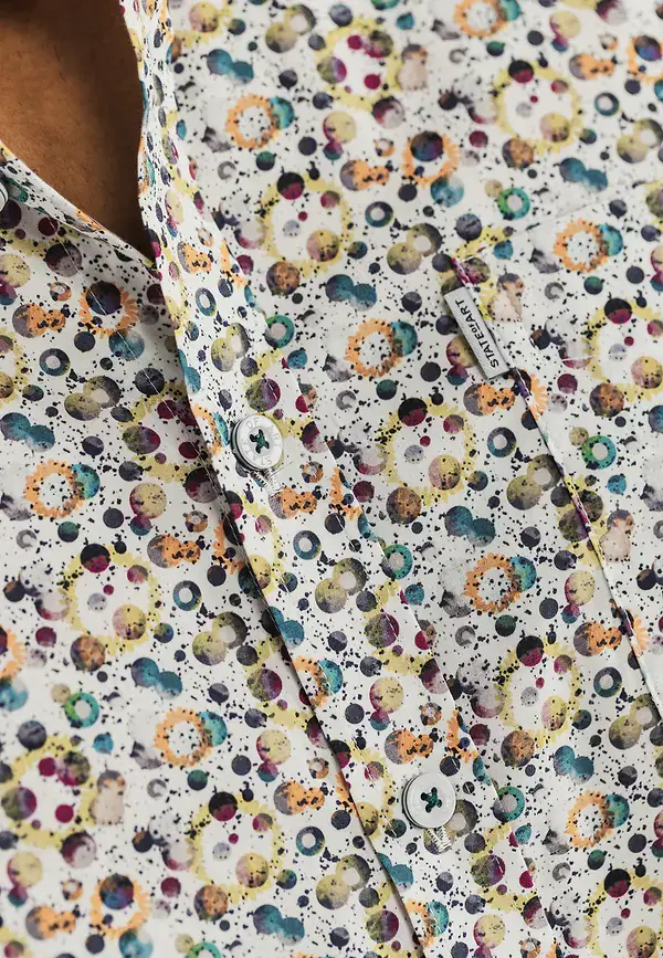State Of Art Poplin Overhemd Met All-over Print Wit/mango