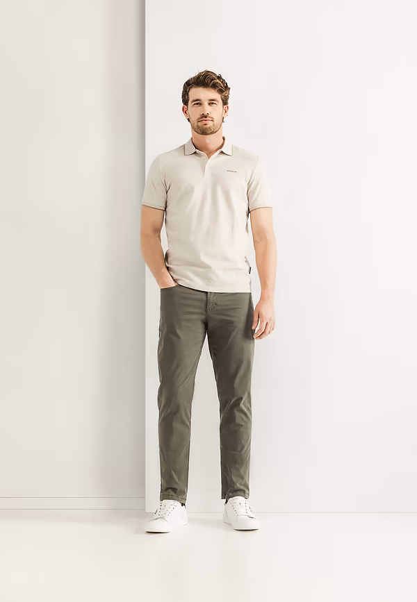 State Of Art RACER Stretchbroek Met Print Mosgroen Uni