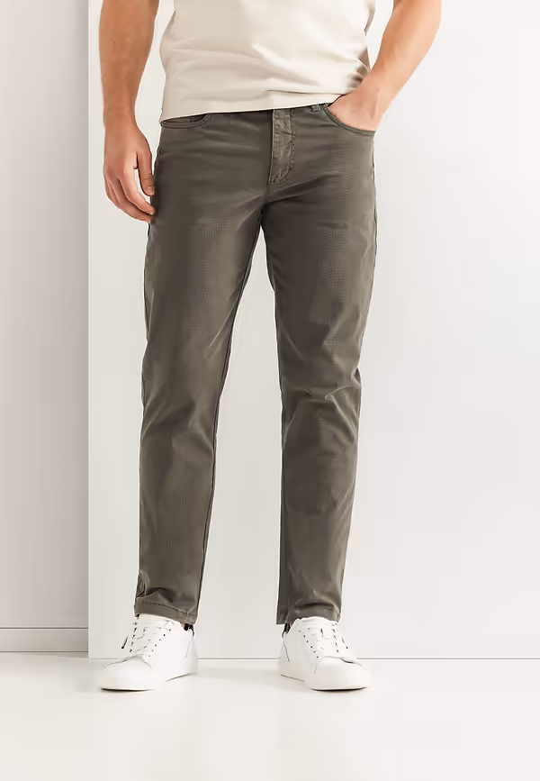 state of art RACER stretchbroek met print mosgroen uni