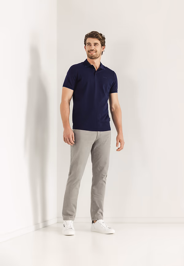 State Of Art RACER Stretchbroek Met Print Warm Grijs Uni