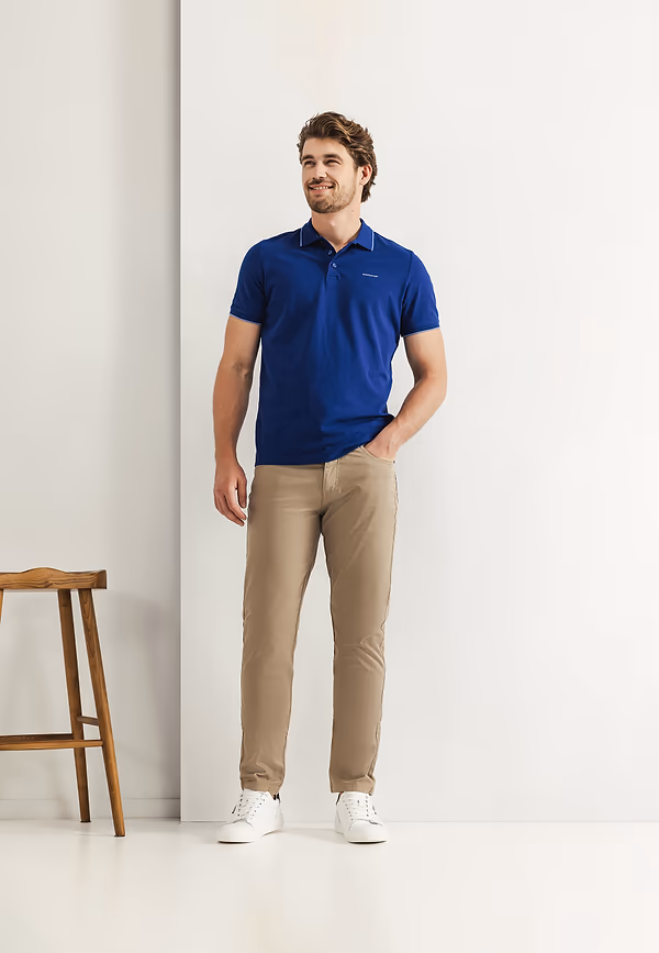 State Of Art RACER Stretchbroek Van Twillstof Beige Uni