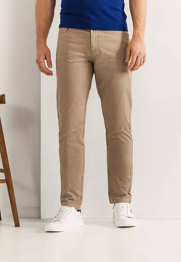 state of art RACER stretchbroek van twillstof beige uni