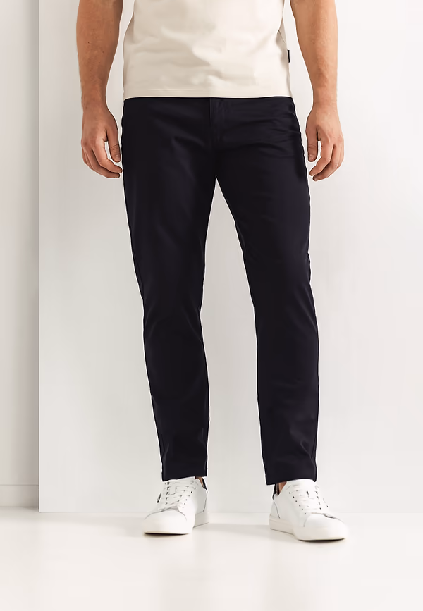 state of art RACER stretchbroek van twillstof donkerblauw uni