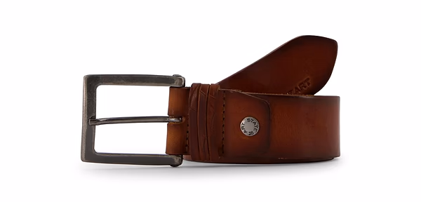 state of art Riem met stoere nikkelvrije gesp cognac uni