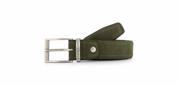 state of art Riem van suède 40mm breed mosgroen uni