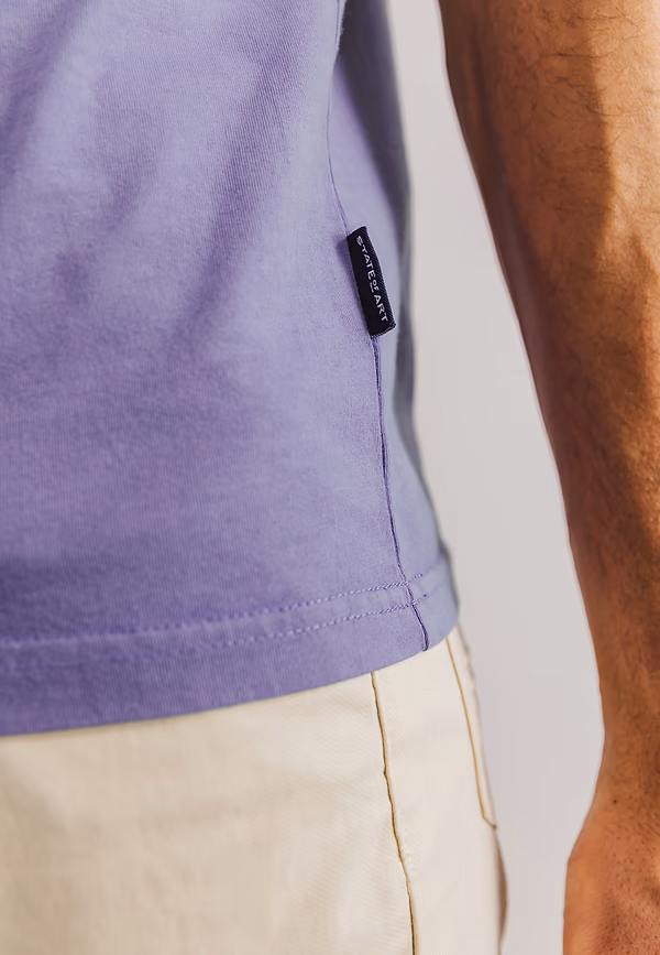State Of Art Single Jersey T-shirt Met Print Op De Borst Violet Uni